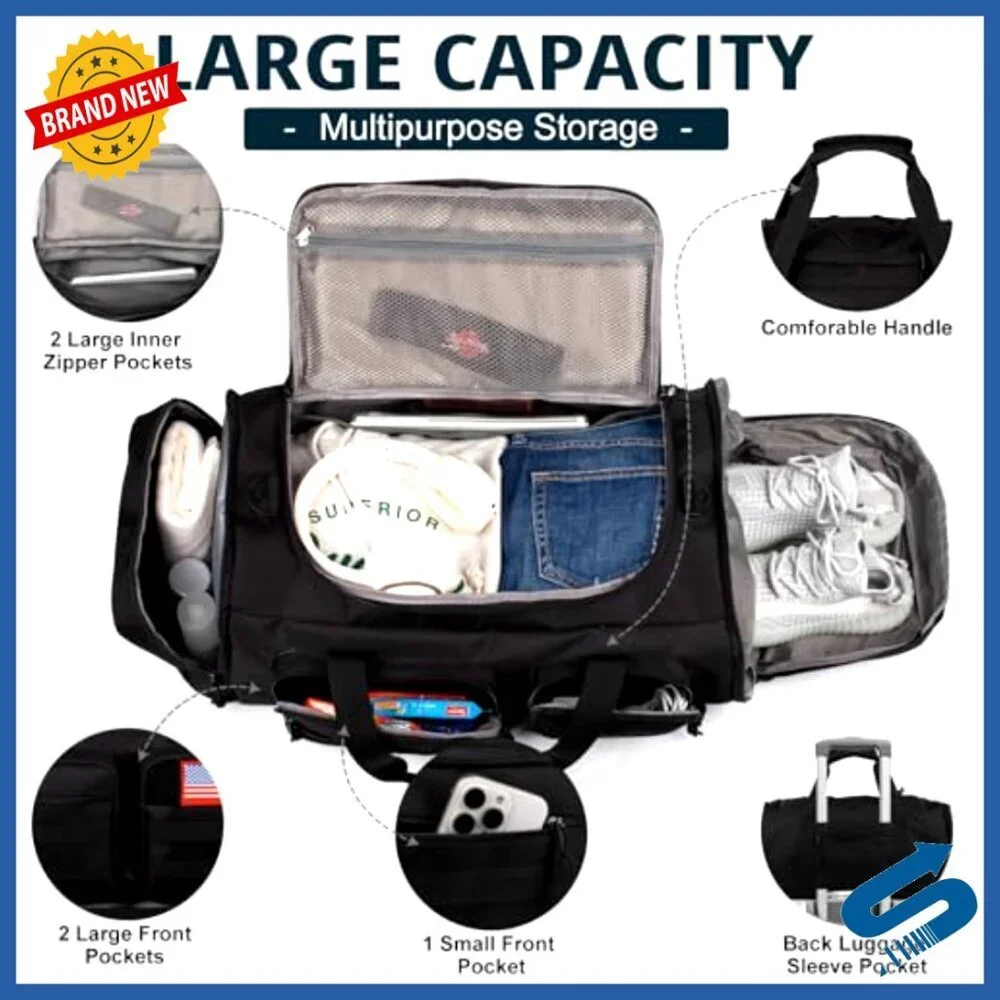 Large 70L Tactical Gym Bag 3-in-1 Duffle Backpack Water Resistant Travel